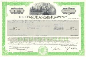 Procter & Gamble Company - 1980's dated Consumer Goods Corp. Registered Bond