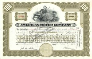 American Meter Co. - 1930's-50's dated Stock Certificate - John Avery McIlhenny History