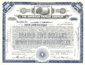 American Thread Co. - Stock Certificate