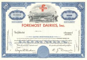 Foremost Dairies, Inc. - Founded by James Cash Penney - dated 1950's-60's Stock Certificate