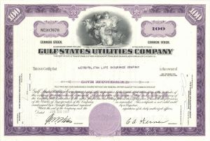 Gulf States Utilities Co. - Stock Certificate