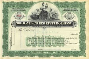 Manufactured Rubber Co - Unissued Engraved Stock Certificate