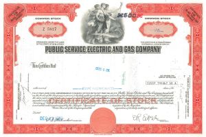 Public Service Electric and Gas Co. - 1970's dated Utility Stock Certificate