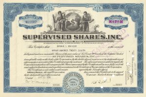 Supervised Shares, Inc. - Stock Certificate - Mutual Open-End Investment Trust Company