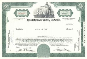 Shulton, Inc. - Stock Certificate