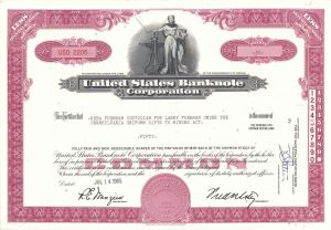United States Banknote Corp. - Stock Certificate