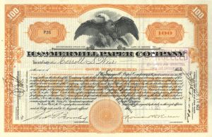 Hammermill Paper Co. - 1920's dated Stock Certificate - Famous Paper Company