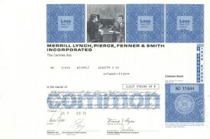 Merrill Lynch, Pierce, Fenner and Smith Incorporated - Wealth Management Co. Stock Certificate