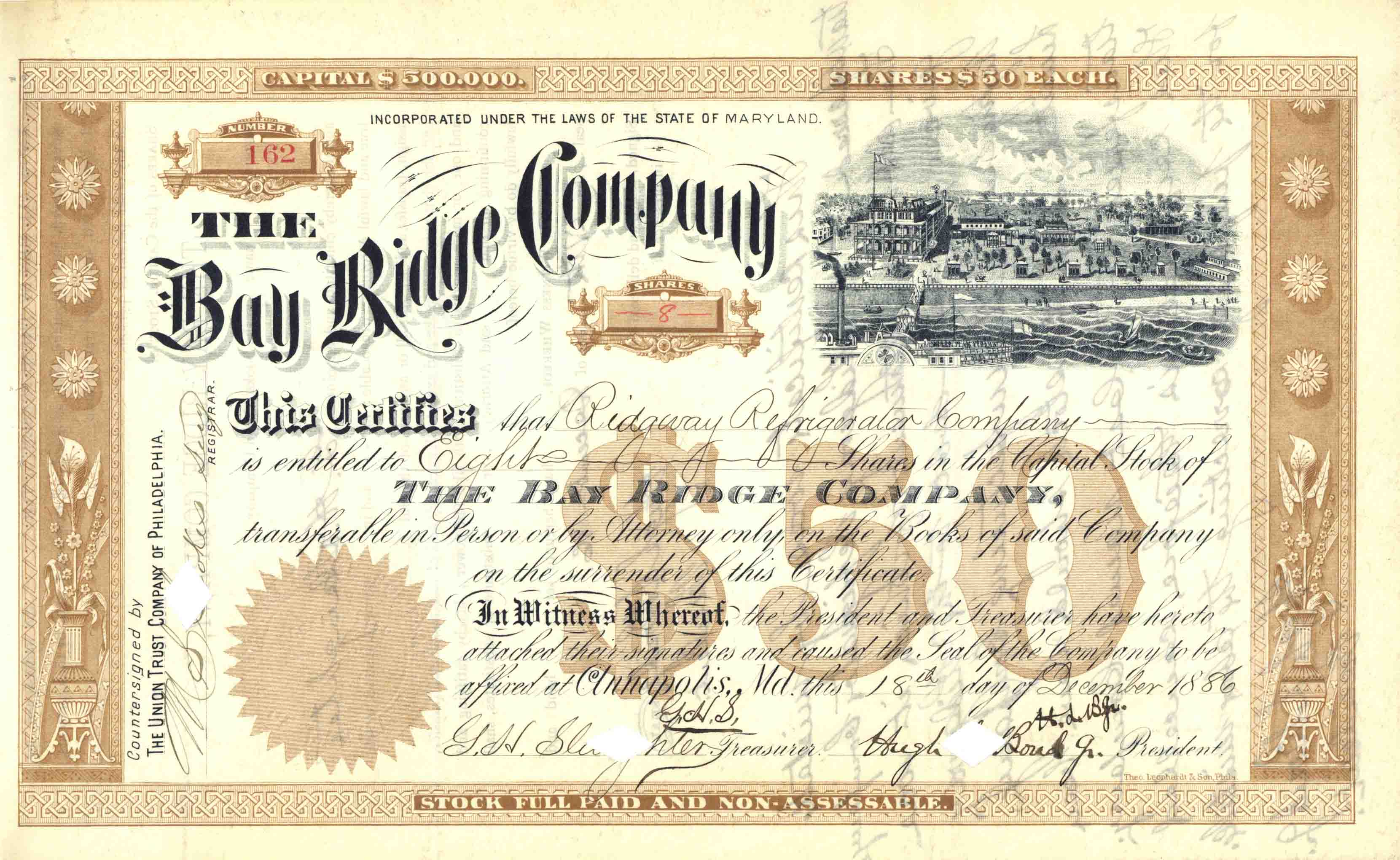 Bay Ridge Co. - Stock Certificate