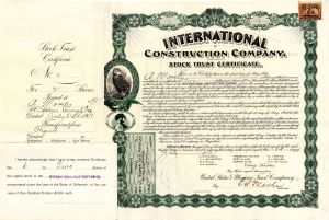 International Construction Co. - Stock Certificate