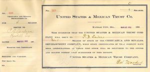 United States and Mexican Trust Co. - Stock Certificate