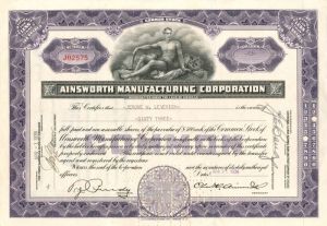 Ainsworth Manufacturing Corporation - Stock Certificate