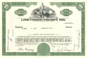 Ling-Temco-Vought, Inc. - Stock Certificate