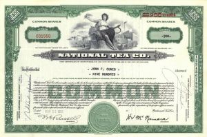 National Tea Co. - Stock Certificate