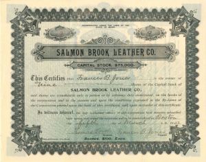 Salmon Brook Leather Co. - Stock Certificate
