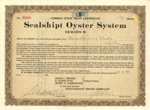 Sealshipt Oyster System - Stock Certificate