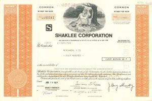 Shaklee Corporation - Stock Certificate