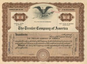 Trexler Co. of America - Stock Certificate
