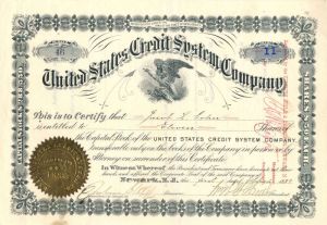 United States Credit System Co. - Stock Certificate