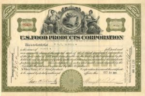 U.S. Food Products Corporation - Stock Certificate