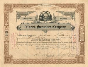 Varick Securities Co. - Stock Certificate