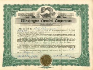 Washington Chemical Corporation - Stock Certificate