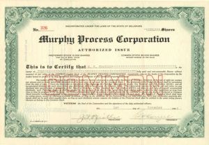 Murphy Process Corporation - Stock Certificate