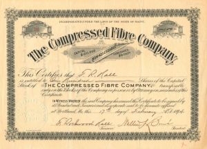 Compressed Fibre Co. - Stock Certificate