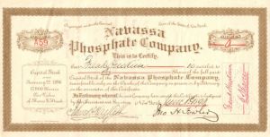 Navassa Phosphate Co. - Stock Certificate