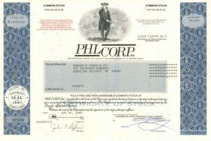 PHLCorp Inc. - Stock Certificate