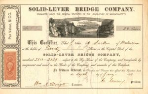 Solid-Lever Bridge Co. - Stock Certificate