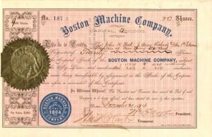 Boston Machine Co. - Stock Certificate