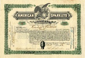 American Sparklets Co. - Stock Certificate