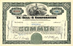 Ex-Cell-O Corporation - Stock Certificate