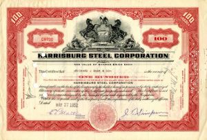 Harrisburg Steel Corporation - Stock Certificate