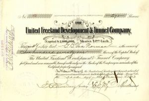 United Freeland Development and Tunnel Co. - Stock Certificate