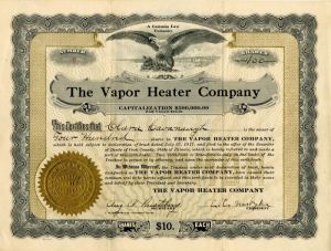 Vapor Heater Co. - Stock Certificate