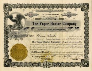 Vapor Heater Co. - Stock Certificate