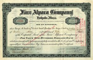 Farr Alpaca Co. - Stock Certificate