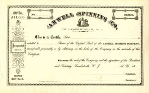 Amwell Spinning Co. of Lambertville, N.J.