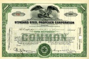 Standard Steel Propeller Corporation - Stock Certificate