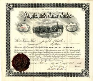 Pennichuck Water Works - Stock Certificate