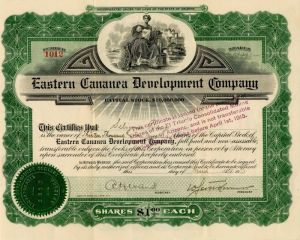 Eastern Cananea Development Co. - Stock Certificate