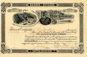 Galveston Rope Co. - Stock Certificate