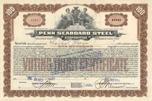 Penn Seaboard Steel Corporation - Stock Certificate