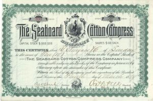 Seaboard Cotton Compress Co. - Stock Certificate