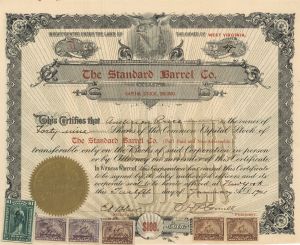 Standard Barrel Co. - Stock Certificate