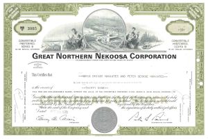 Great Northern Nekoosa Corporation - 1970's dated Stock Certificate - Famous Paper Co.