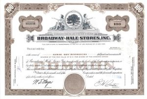 Broadway-Hale Stores, Inc. - Stock Certificate