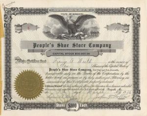 People's Shoe Store Co. - Stock Certificate